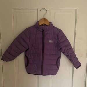 REI Girls' Lavender Reversible Quilted Packable Puffer Jacket